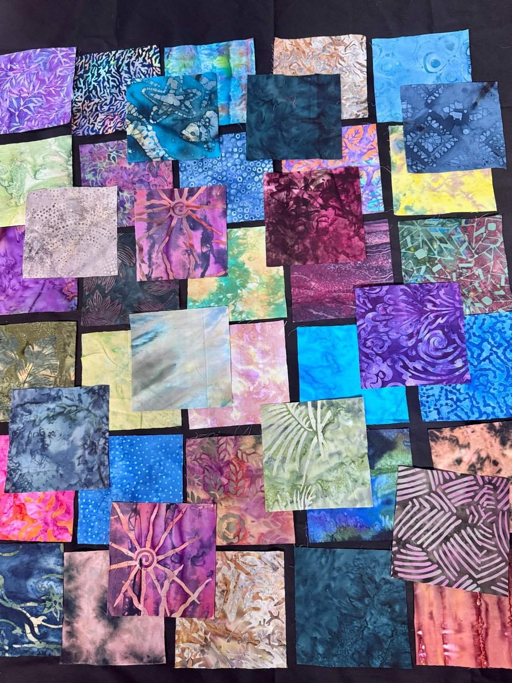 Pre-cut 5x5 batik cotton squares